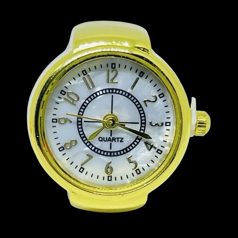 BOZHI Ring Watch Gold Design With Crystals New